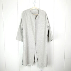 Humanoid Cardigan Womens SZ M Wool Blend Open Tie Front Long Lagenlook Modern